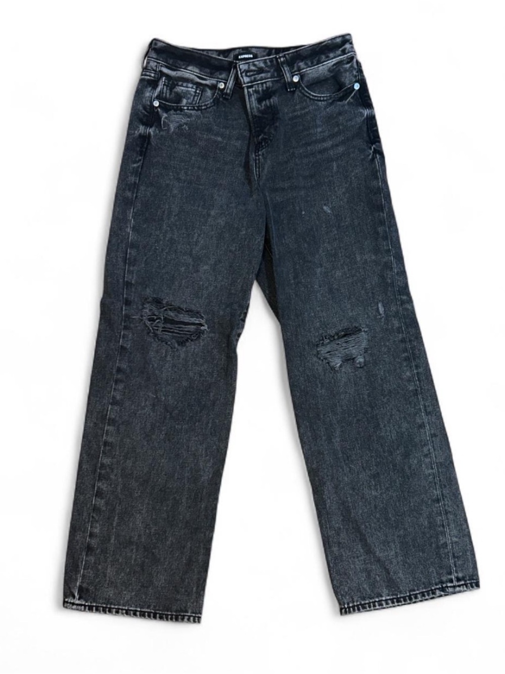 Express Mid Rise Distressed Jeans
